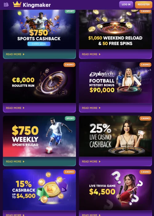 Bonos Kingmaker Casino